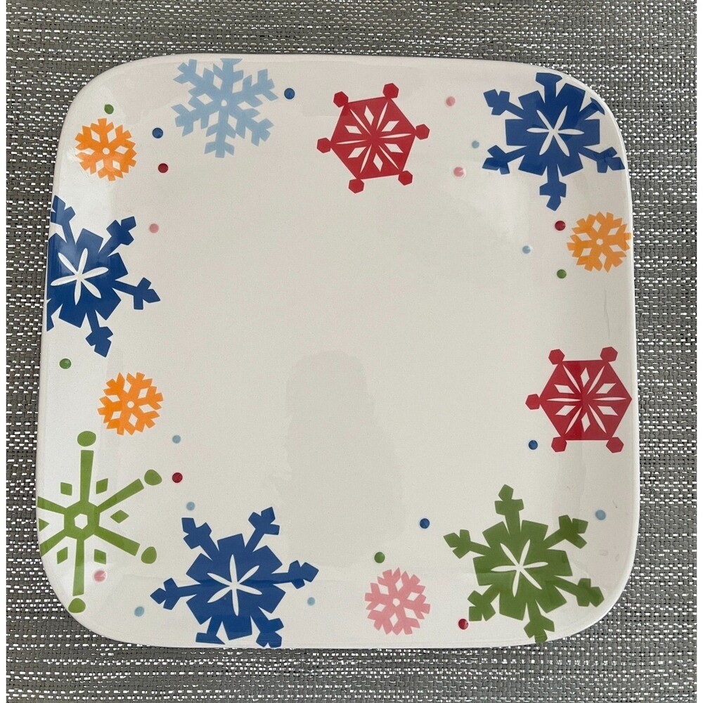 TARGET HOME SLEDDIN HILL Snowflakes 10.75" Dinner Plate Embossed Set of 3